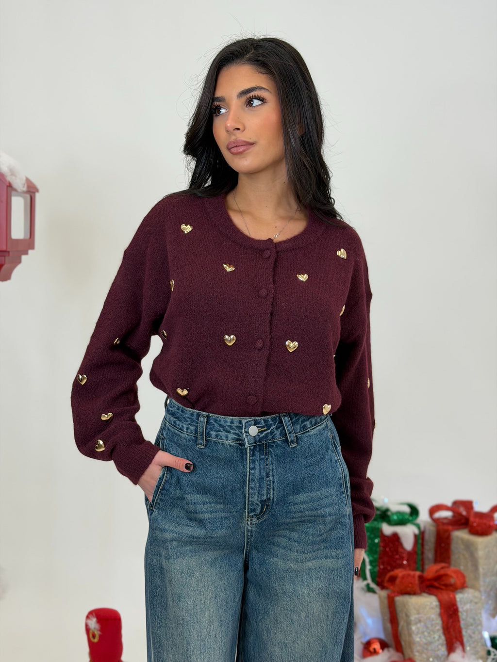 Cardigan Cuori oro