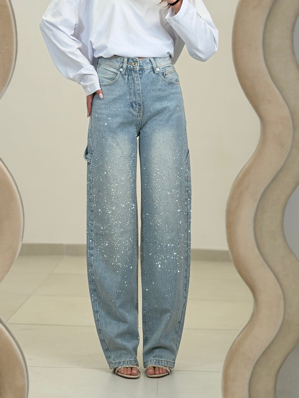Jeans SCINTILLIO BALLON lavaggio chiaro- TAGLIA XS 34eu