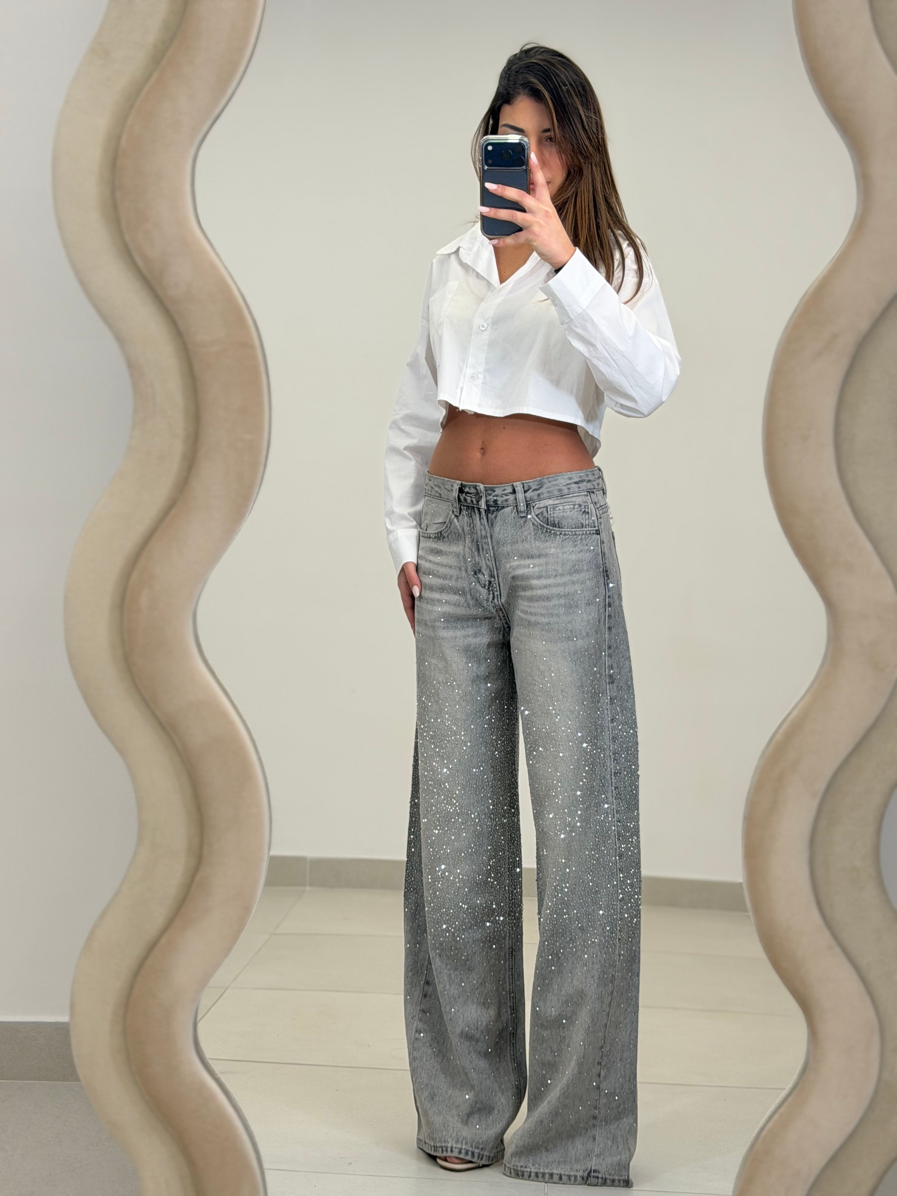 Jeans Scintillio Grigio chiaro - Taglia S 36 eu