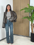 Jeans Chiusura Inversa Sabbiato