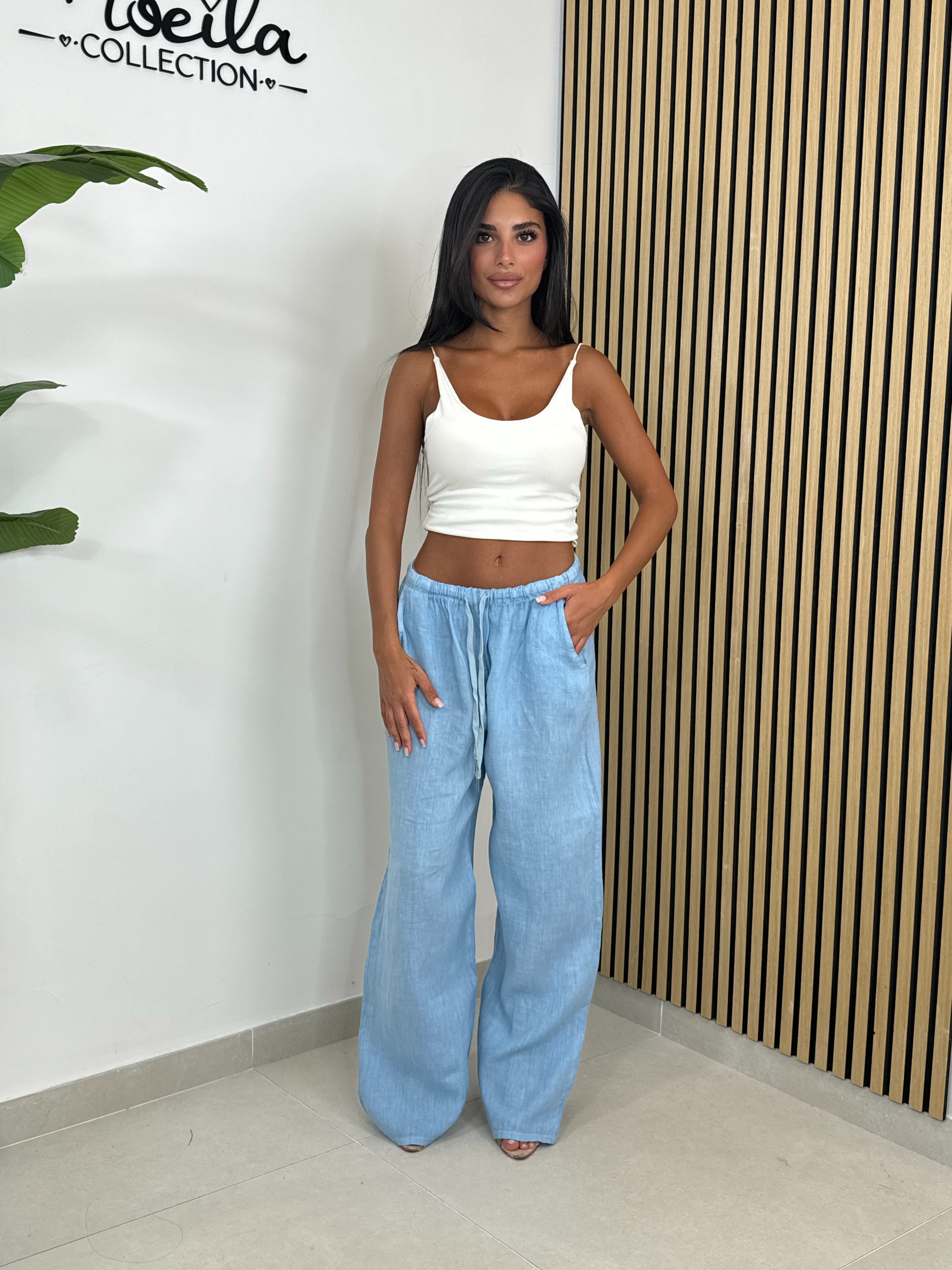 Pantalone 100% lino