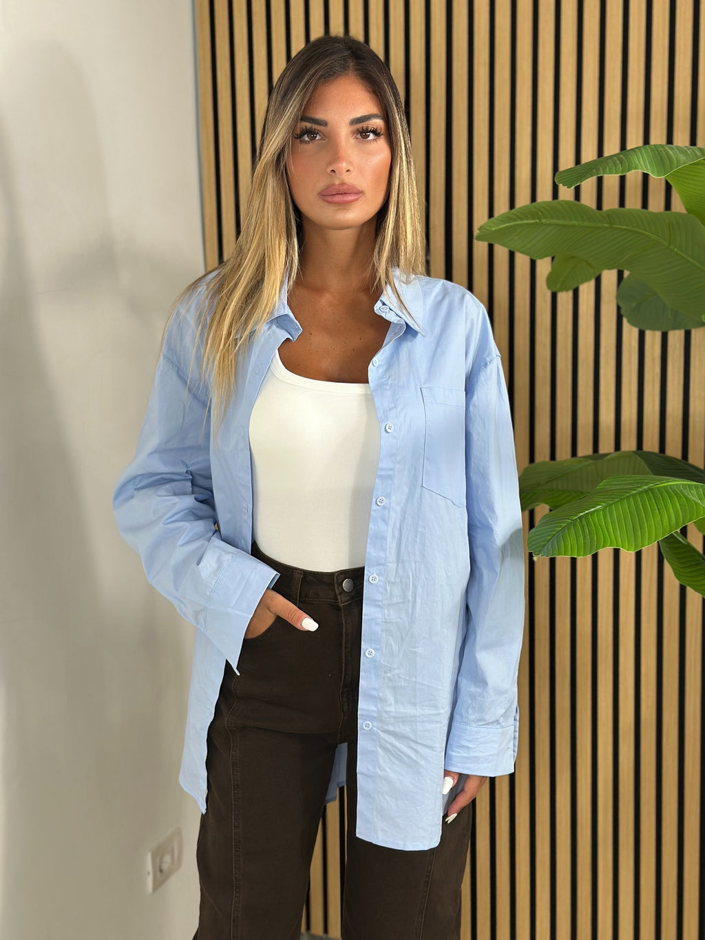 Camicia Over Azzurra