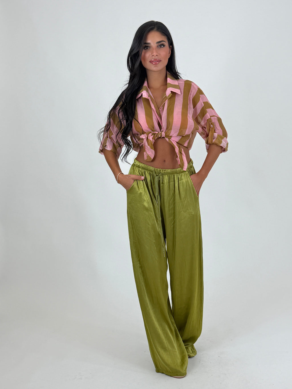 Camicia velata a righe