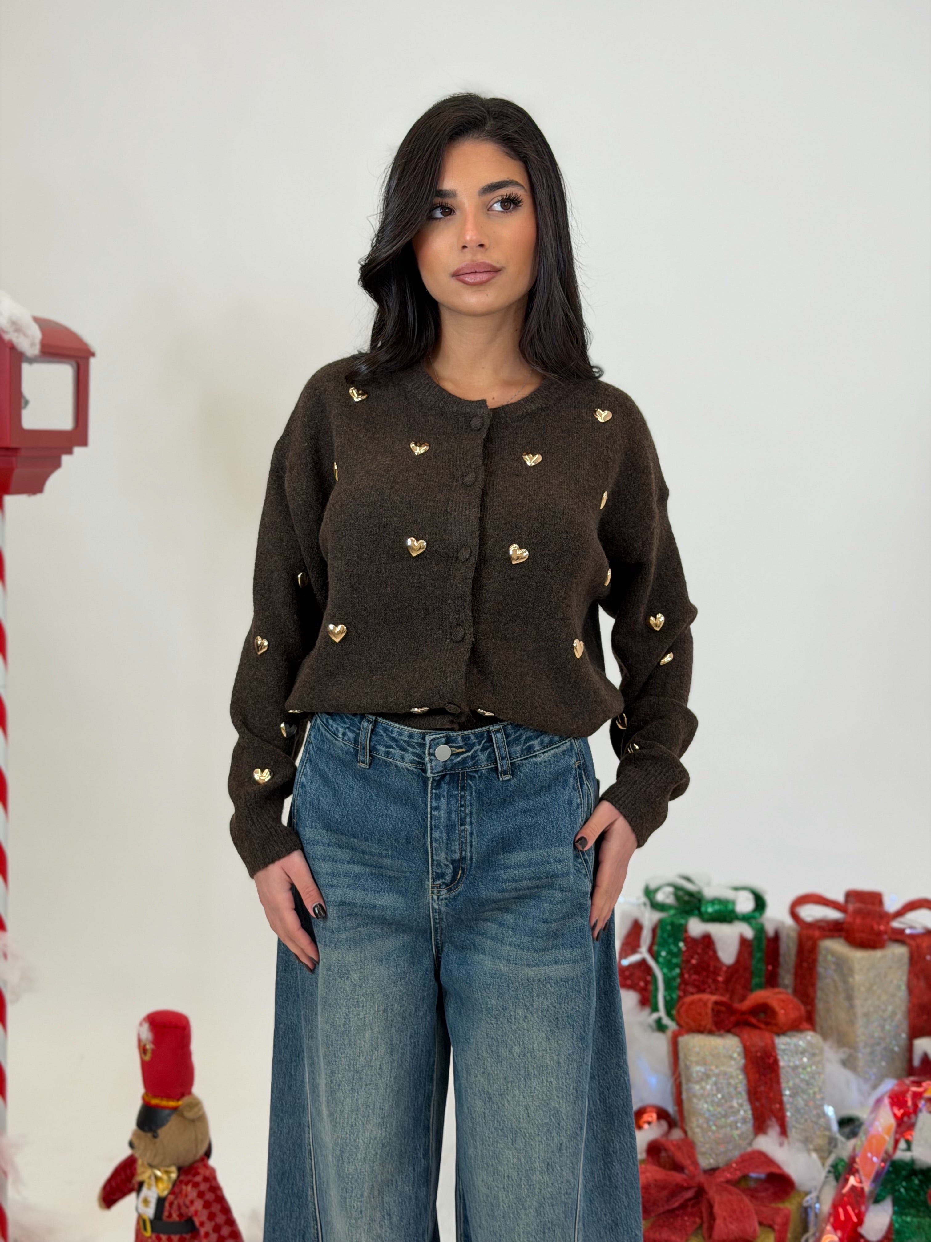 Cardigan Cuori oro