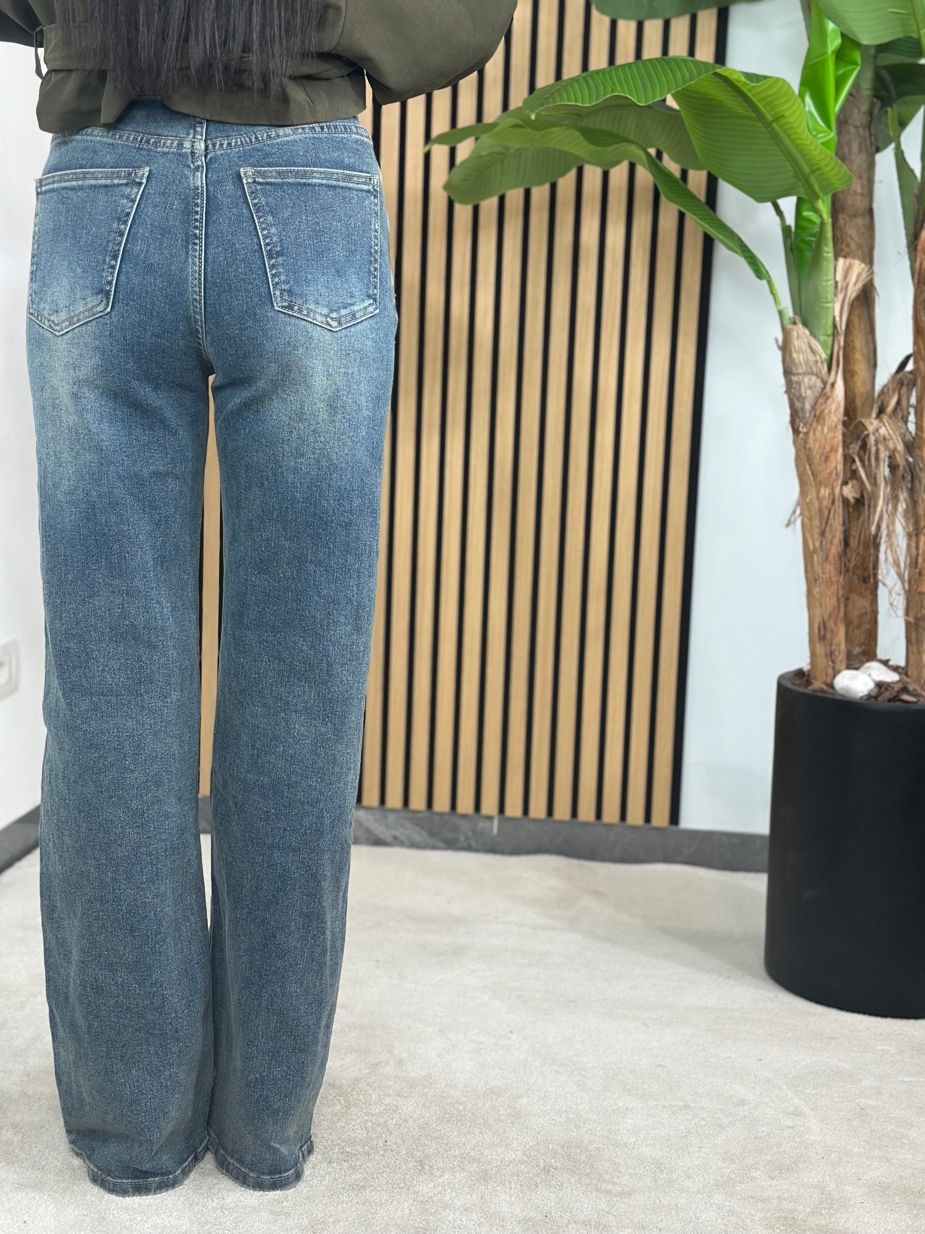 Jeans Chiusura Inversa Sabbiato