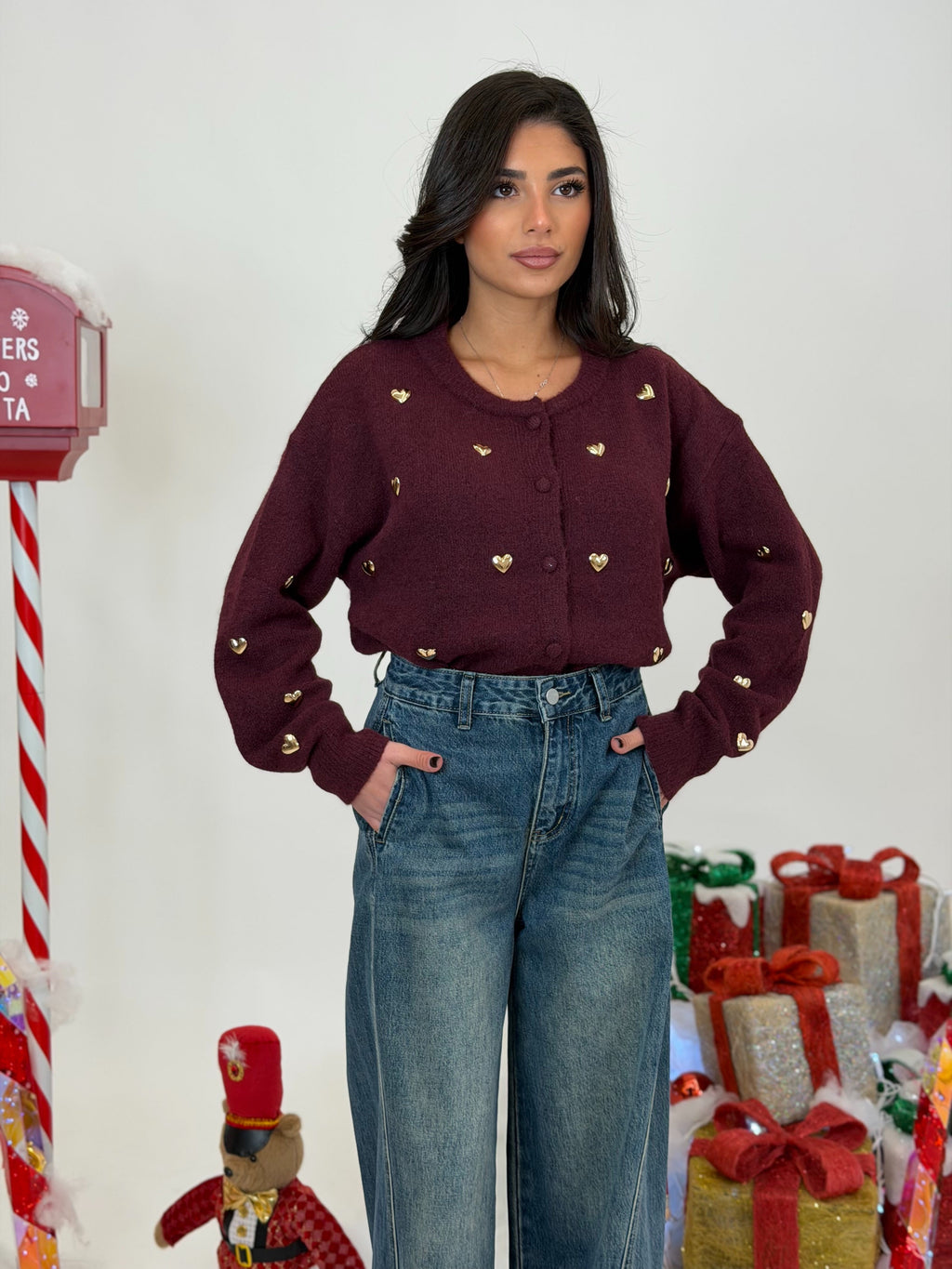 Cardigan Cuori oro