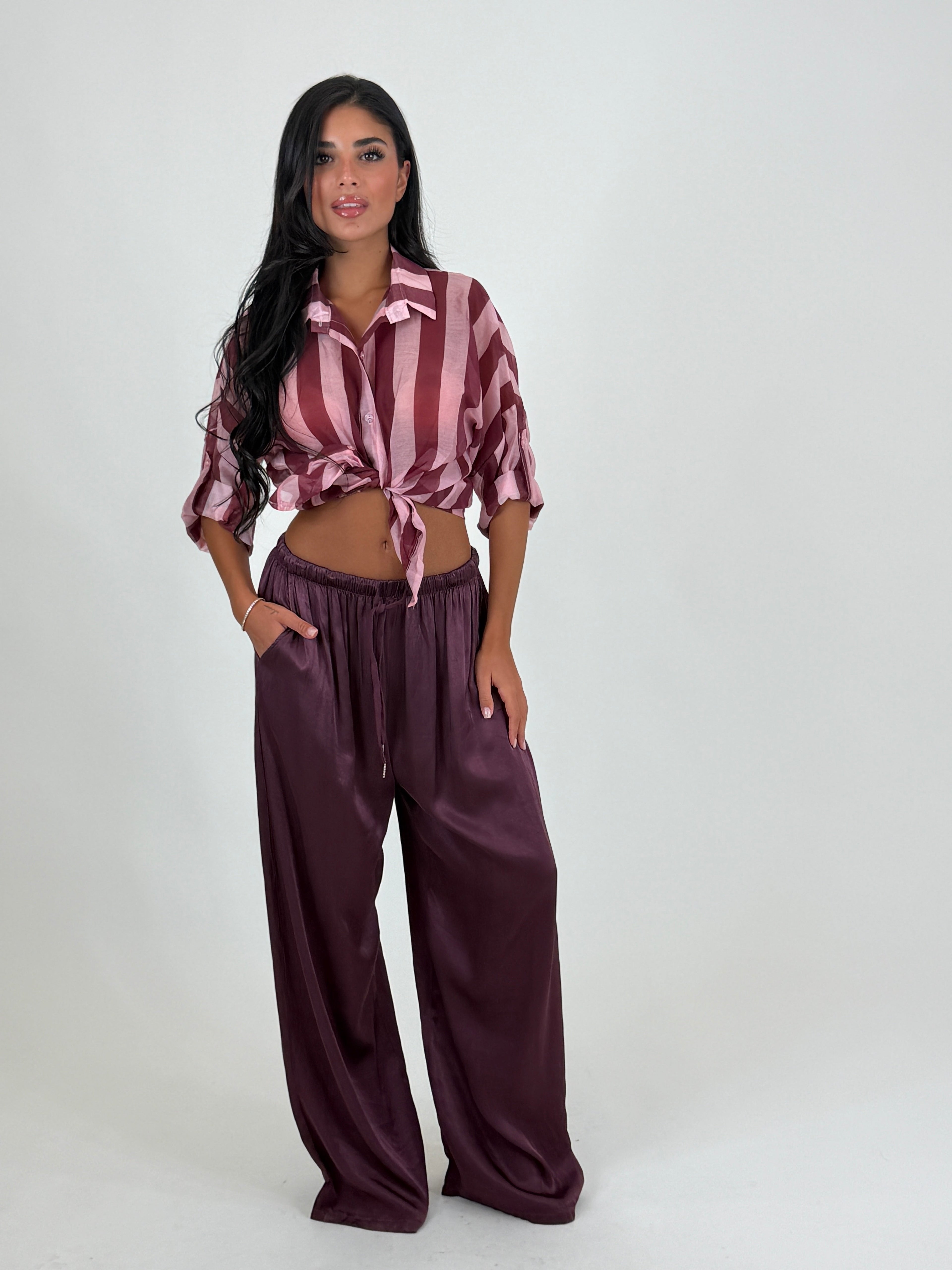 Camicia velata a righe
