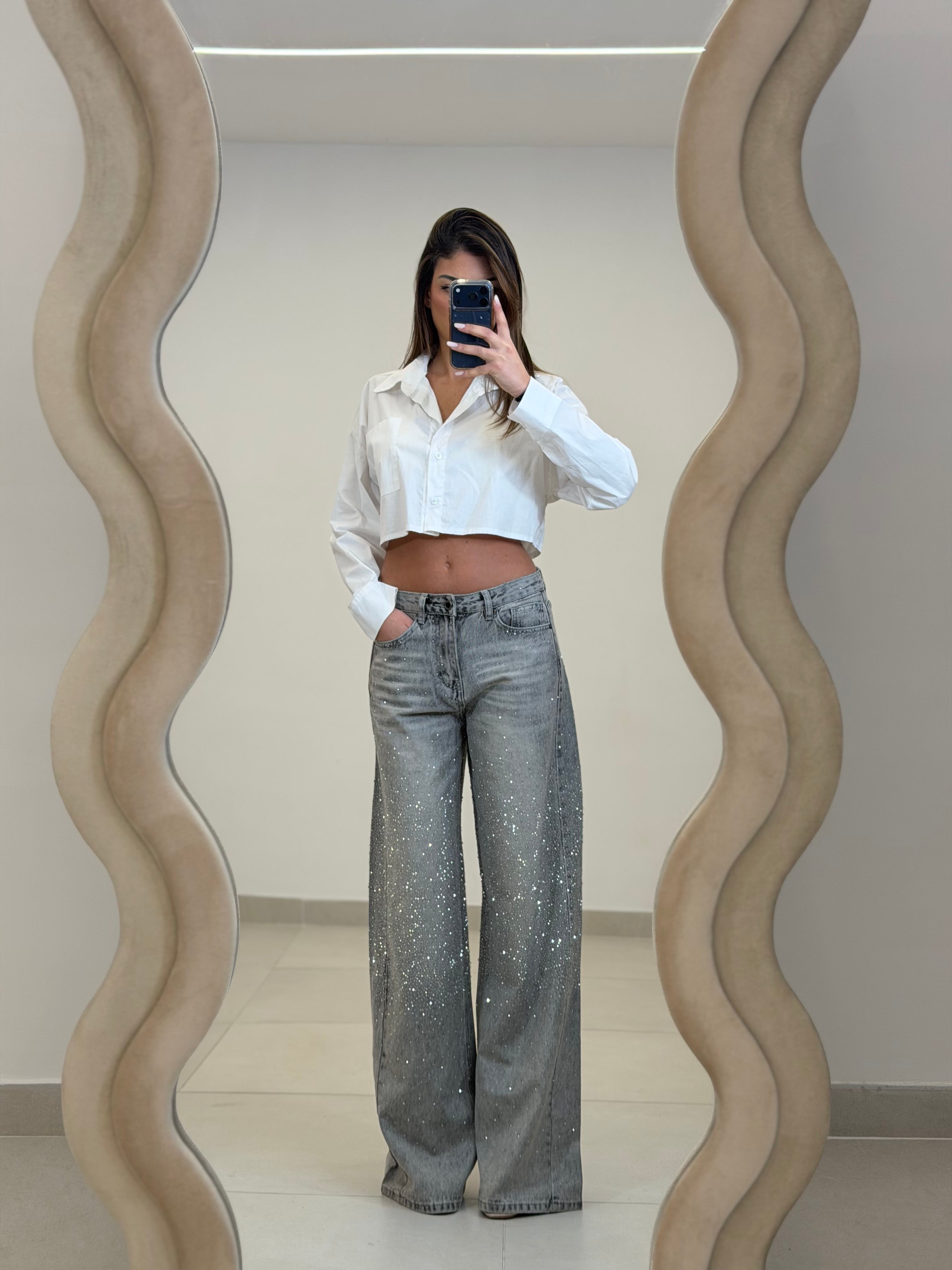 Jeans Scintillio Grigio chiaro - Taglia S 36 eu