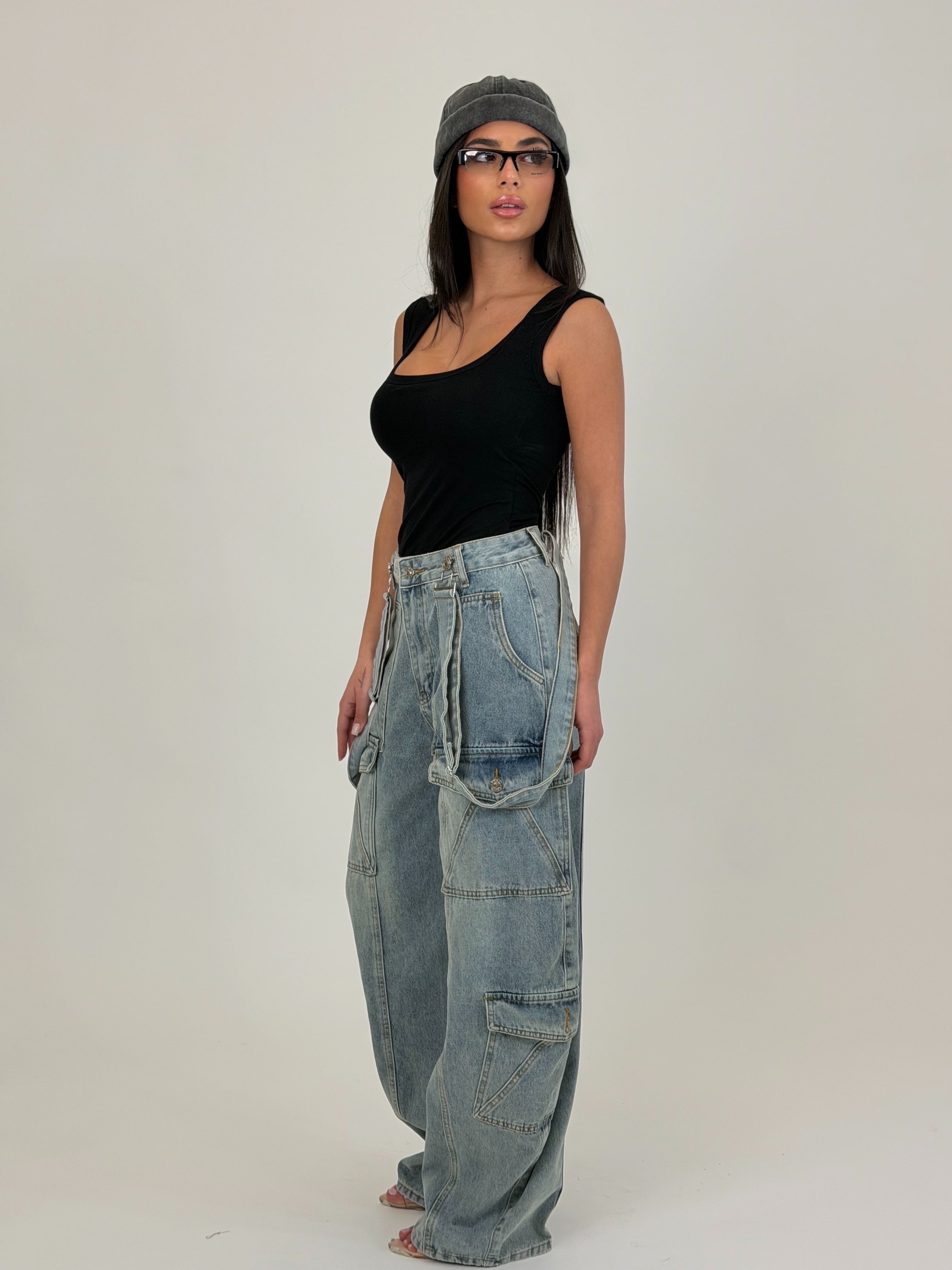 Jeans Fake Salopette