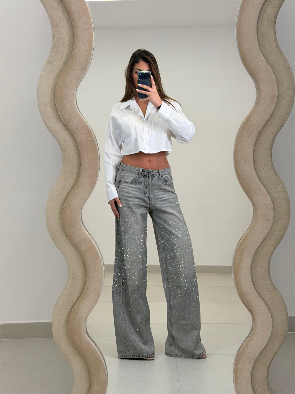 Jeans Scintillio Grigio chiaro - Taglia S 36 eu