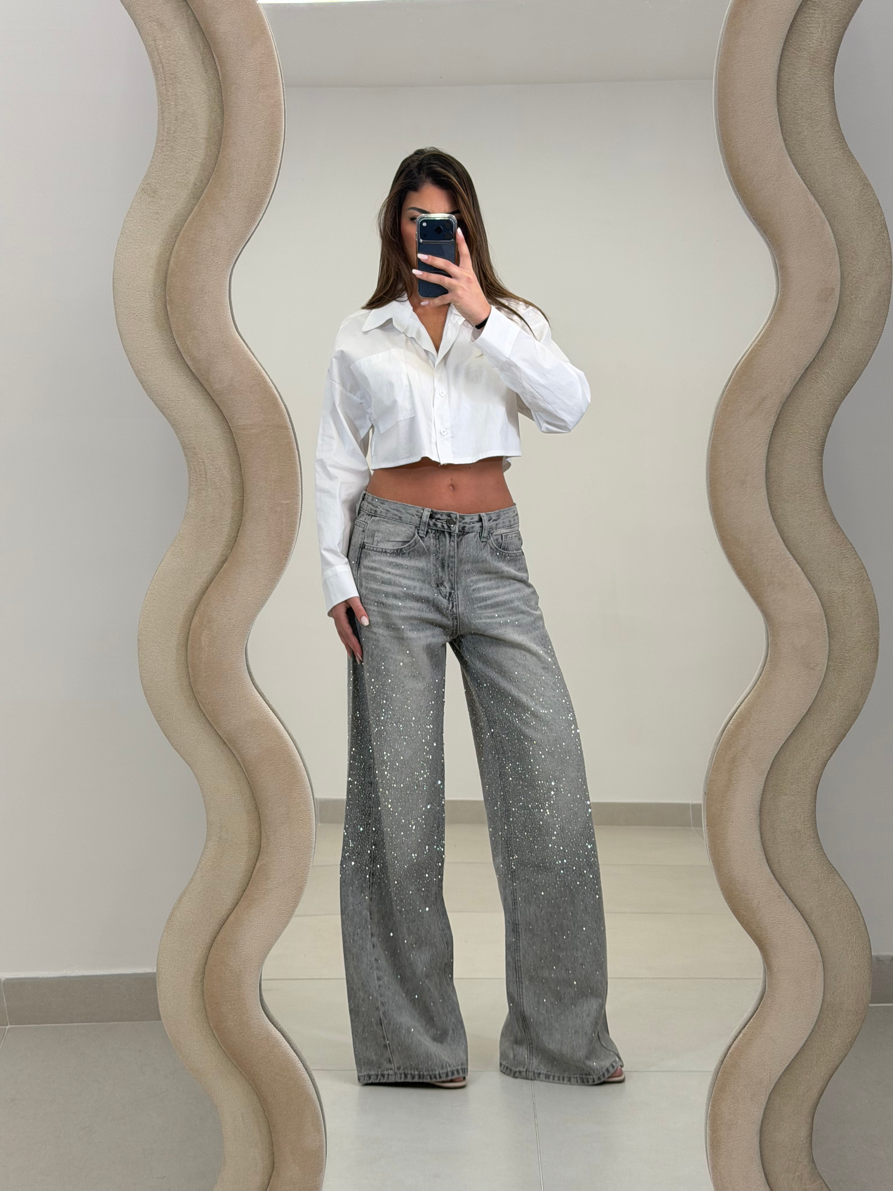 Jeans Scintillio Grigio chiaro - Taglia S 36 eu