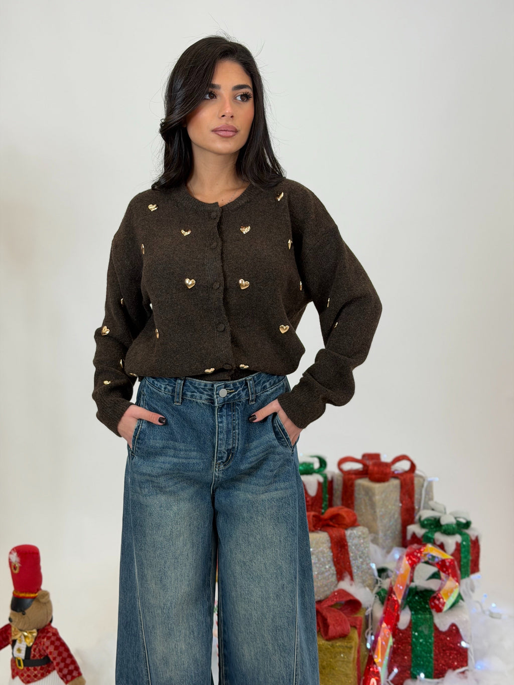 Cardigan Cuori oro