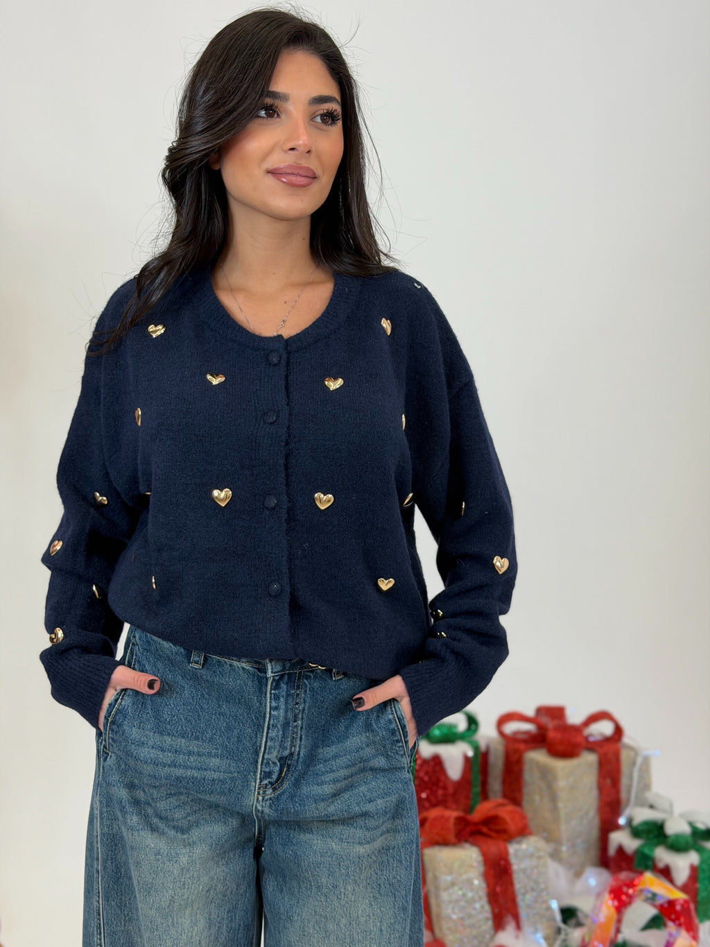 Cardigan Cuori oro