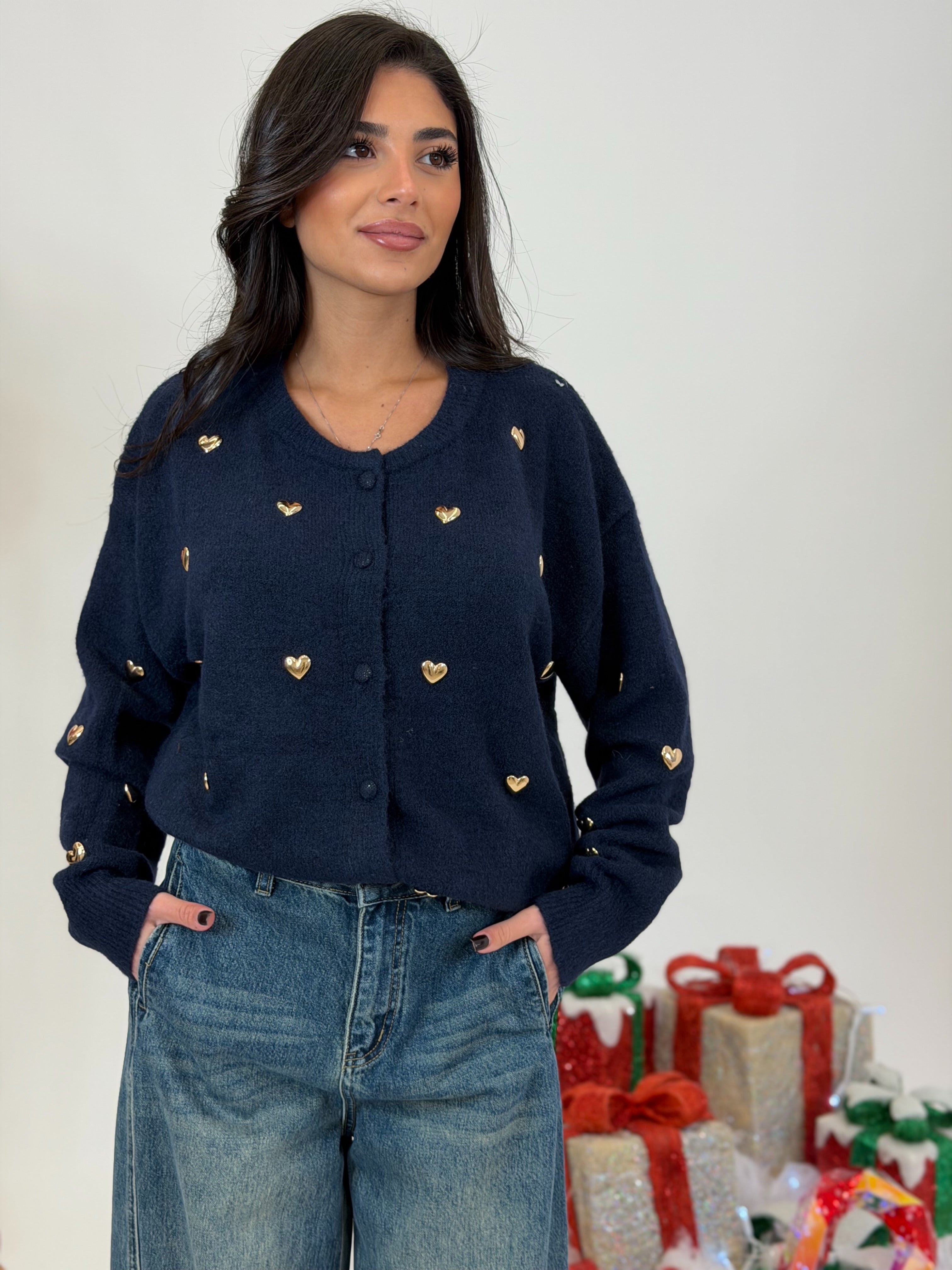 Cardigan Cuori oro