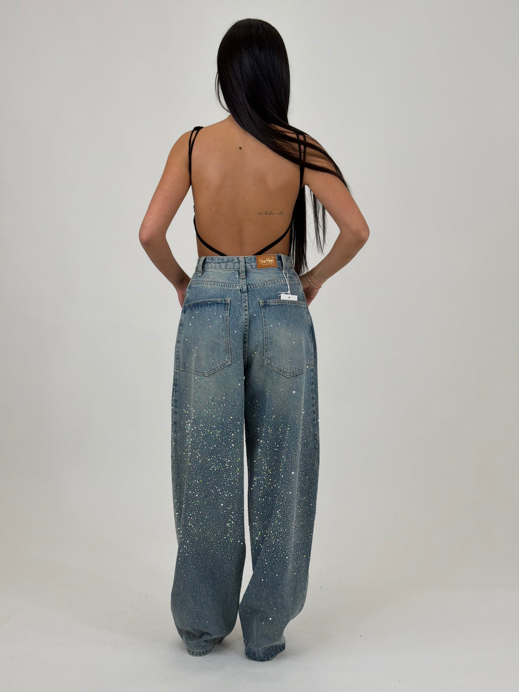 Jeans ballon Strass