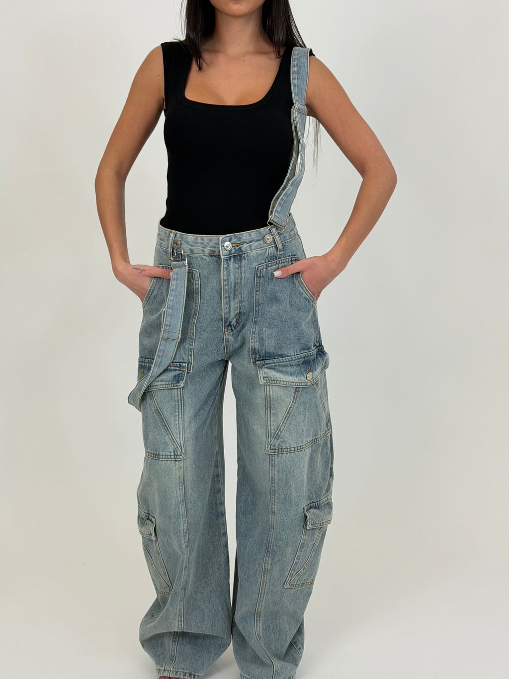 Jeans Fake Salopette