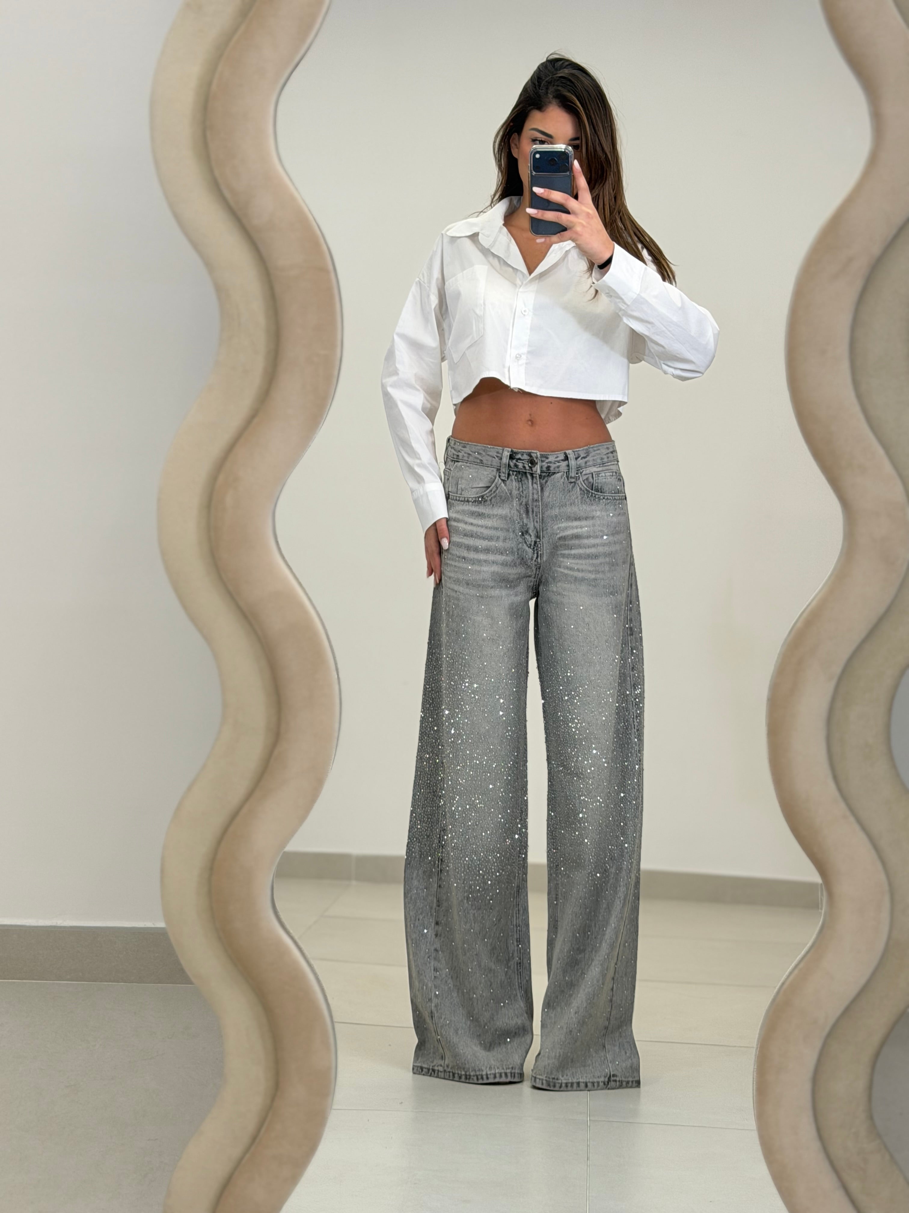 Jeans Scintillio Grigio chiaro - Taglia S 36 eu