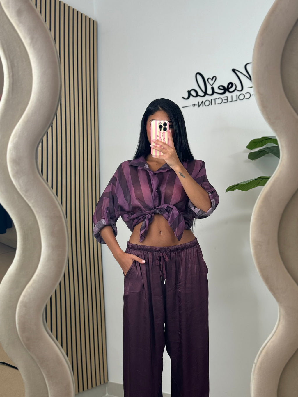 Camicia velata a righe