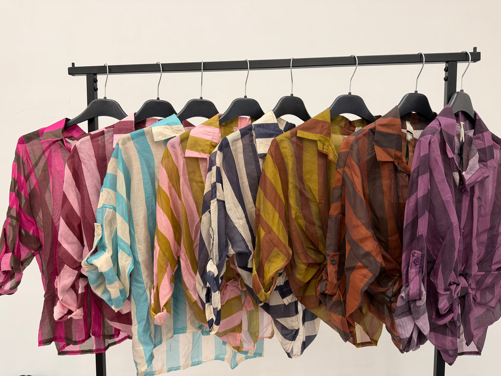 Camicia velata a righe